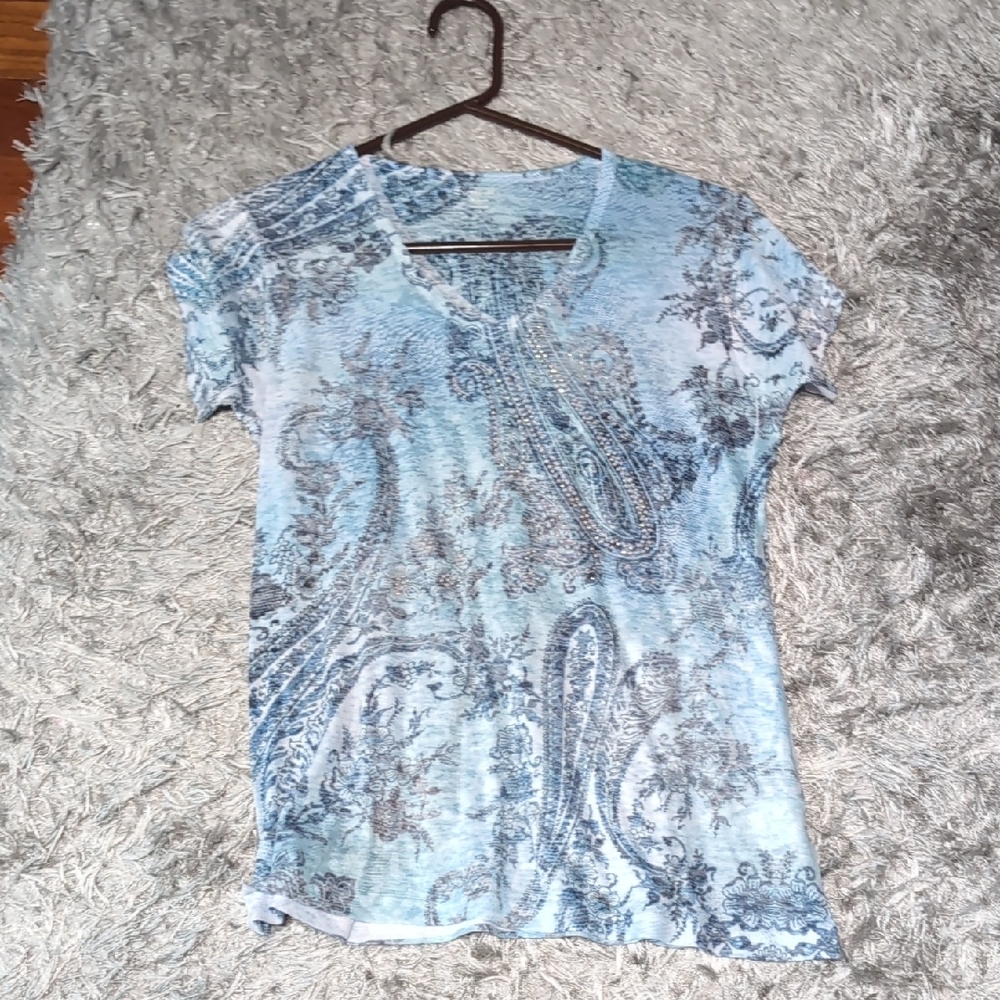 Fitted Blue Short Sleeve T-Shirt